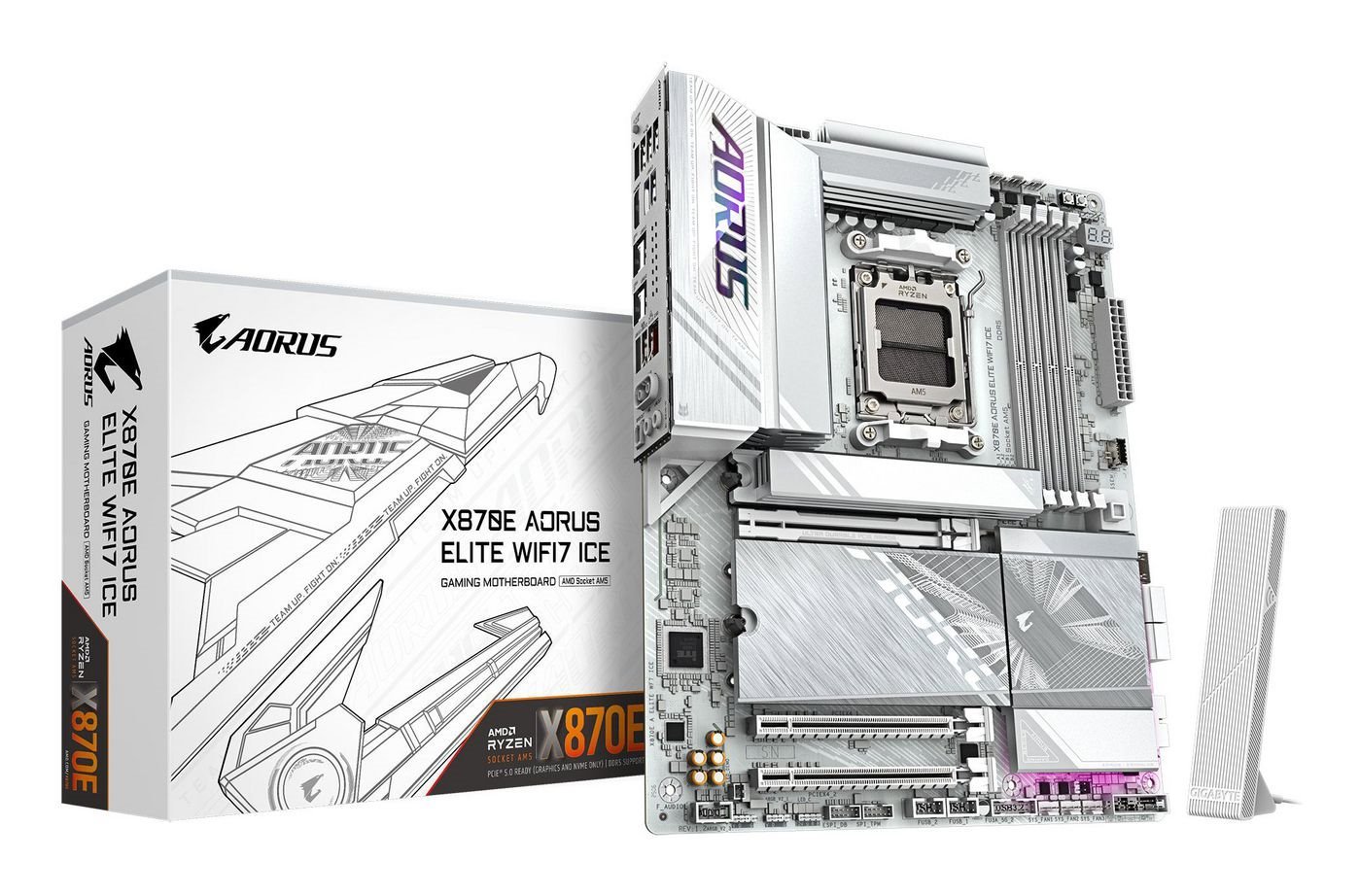 Gigabyte Aorus X870e Elite Wifi7 Ice Atx Socket Am5 Amd X870e