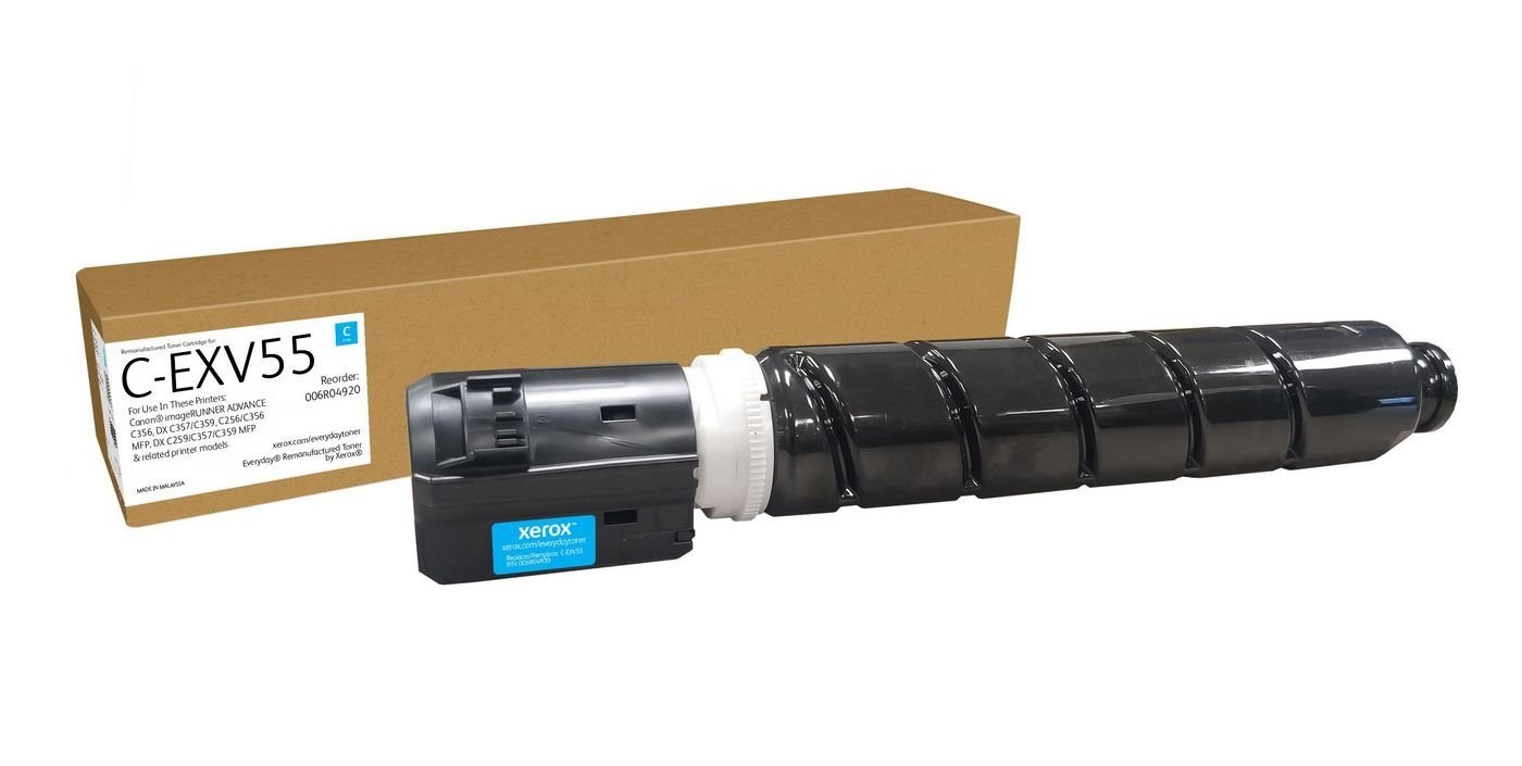 Xerox Everyday Remanufactured Standard Yield Laser Toner Cartridge - Alternative for Canon C-EXV55 (2183C002AA) - Cyan Pack