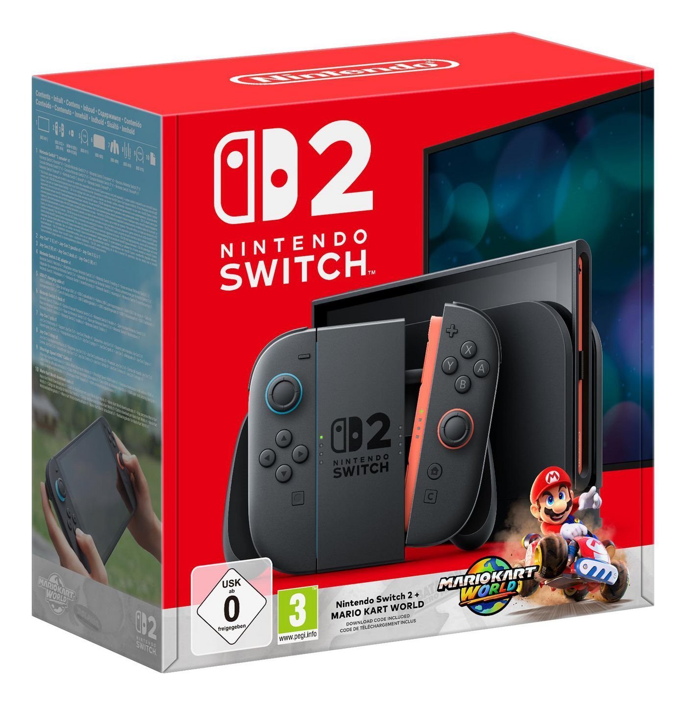 Nintendo Switch 2 + Mario Kart World Bærbar Spilkonsol 20,1 CM (7.9) 256 GB Berøringsskærm Wi-Fi Sort