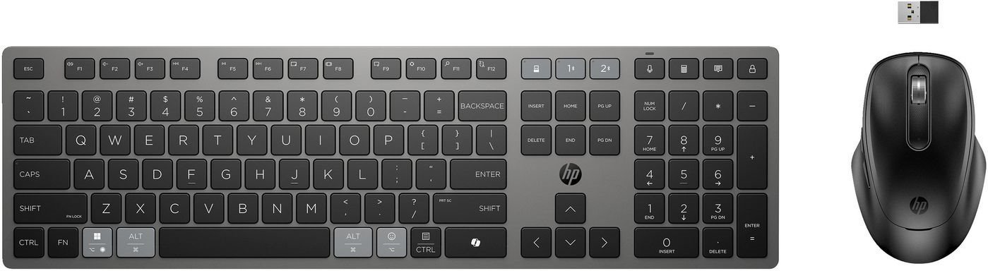 HP 725 Multi-Device Rechargeable Wireless Keyboard And Mouse Combo