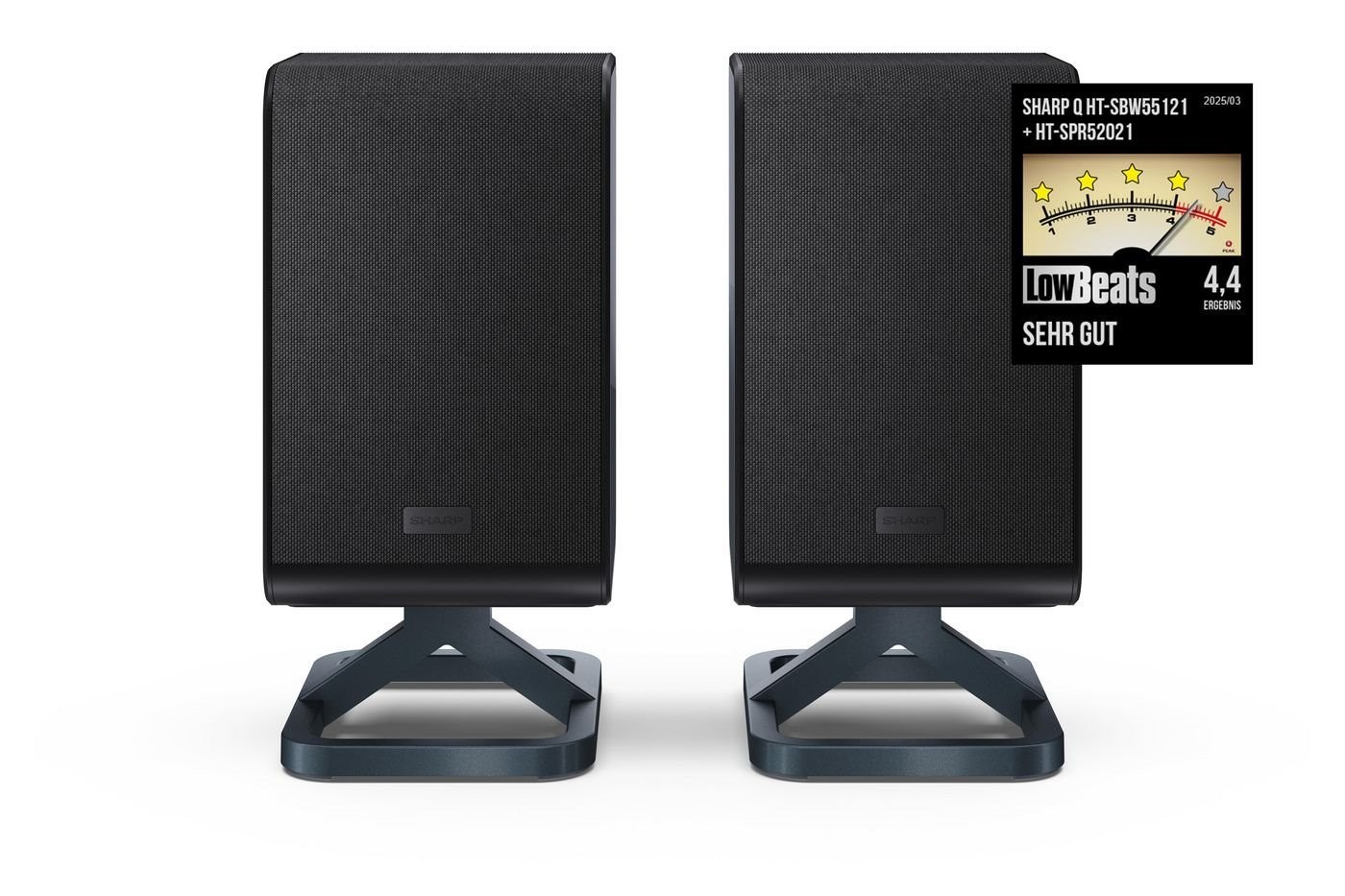 Sharp HT-SPR52021(BK) Q Soundbar 2.0.2 Wireless Rear Surround Speakers, Black Sharp