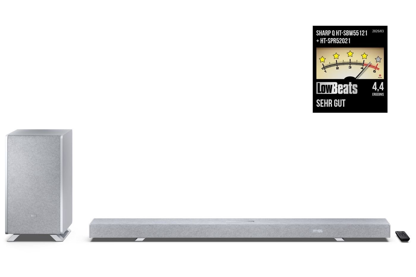 Sharp HT-SBW55121 Soundbar M. Kabell. Subwoofer Silber