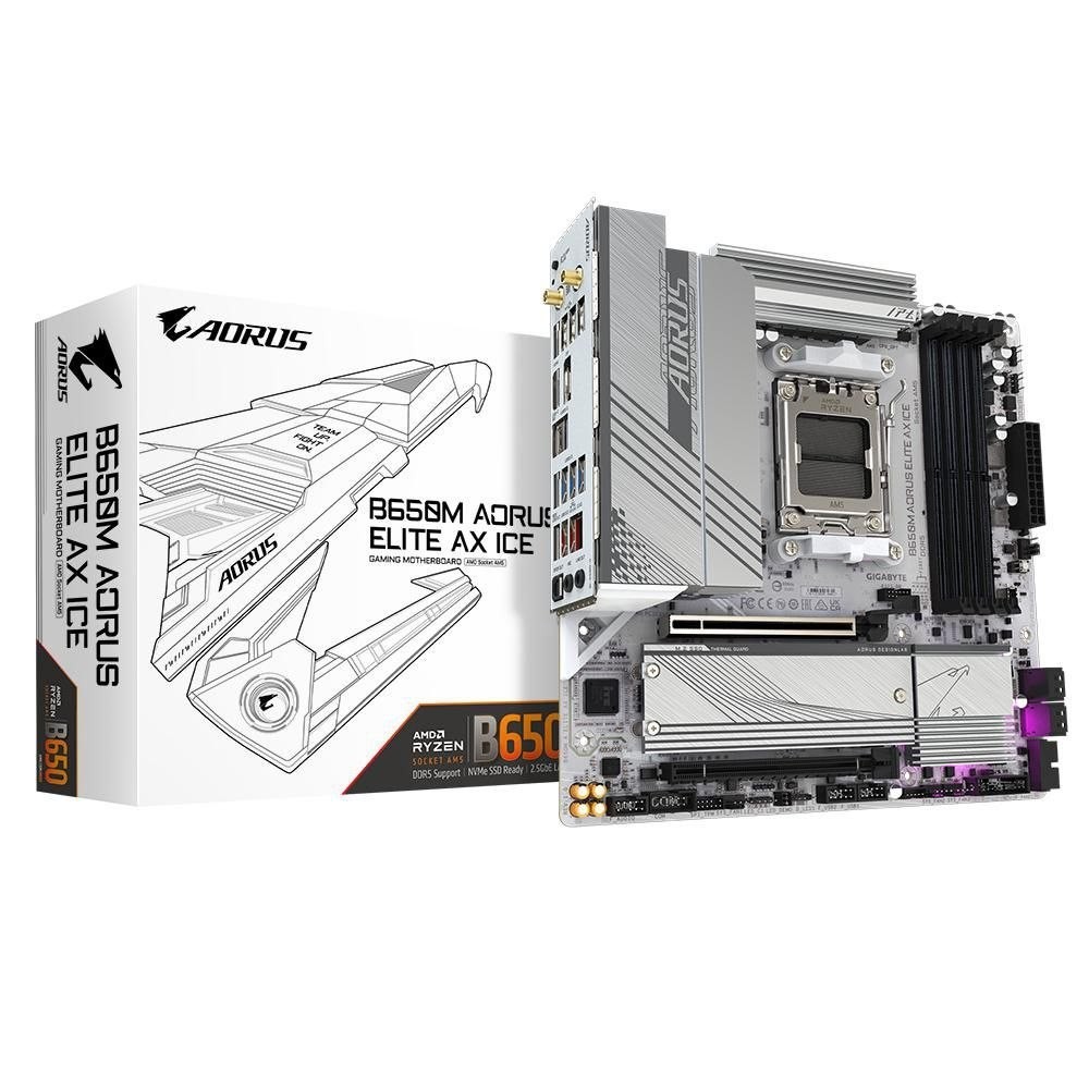 Gigabyte B650M Aorus Elite Ax Ice Micro-ATX Socket Am5 Amd B650