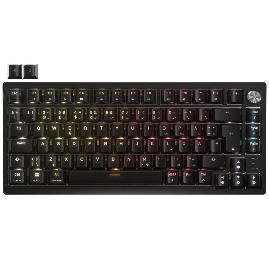 Corsair K65 Plus Wireless Tastatur Mekanisk Per-Key RGB TRÅDLØS Kablet Nordisk