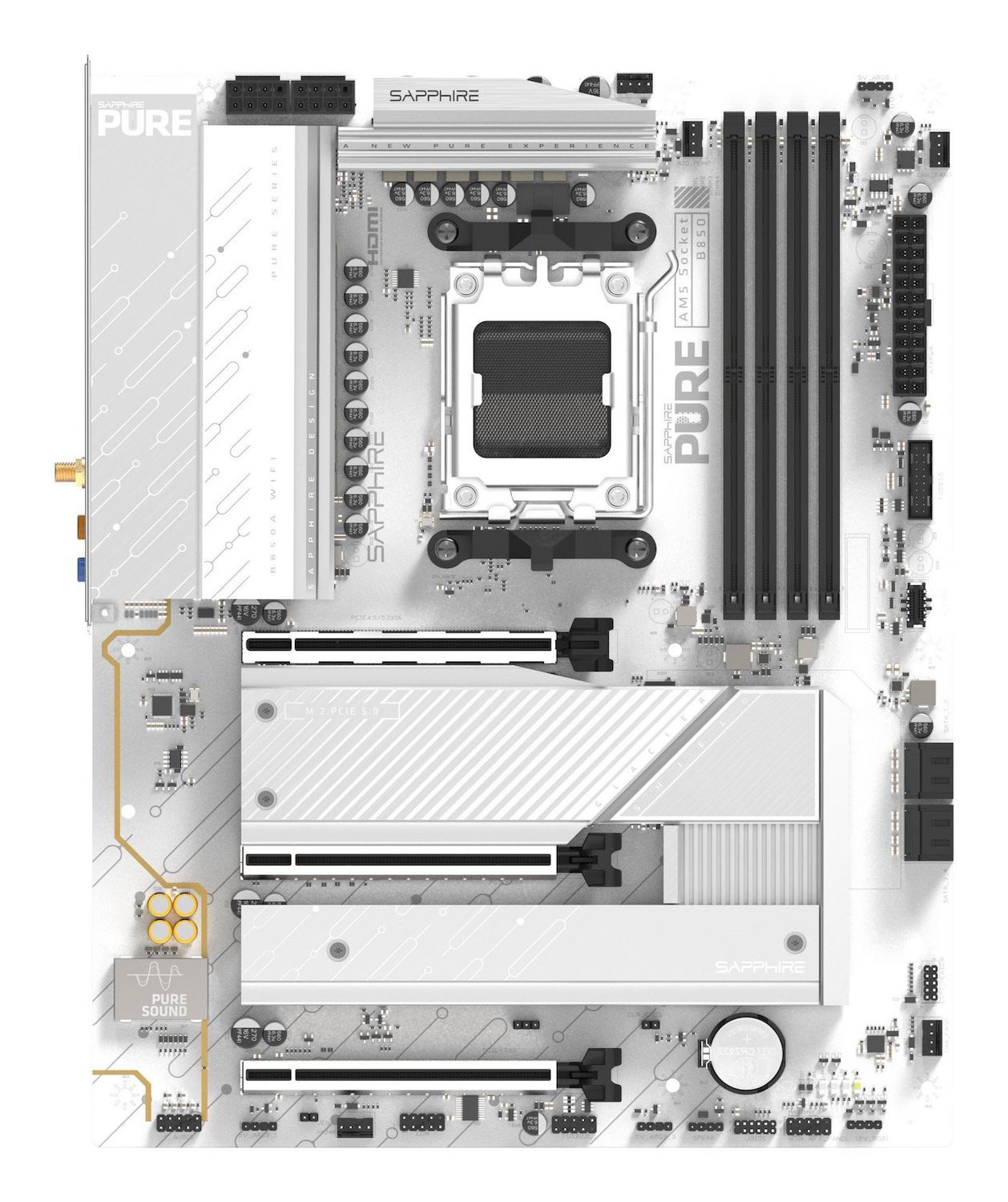 Sapphire N--Sapphire Pure B850a Wifi7 1xHDMI 1.4 1xDP 1.2