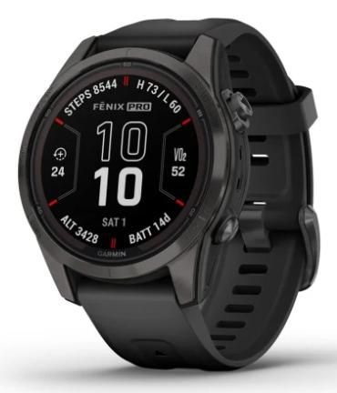 Garmin Fenix 7S Pro Sapphire 42 MM Sort GRÅ Sportsur
