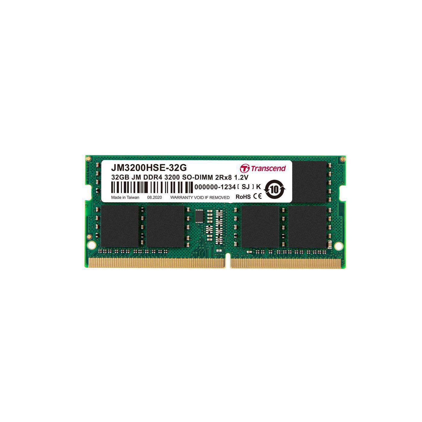 Transcend JetRAM RAM Module for Notebook - 32 GB - DDR4-3200/PC4-25600 DDR4 SDRAM - 3200 MHz - CL22 - 1.20 V