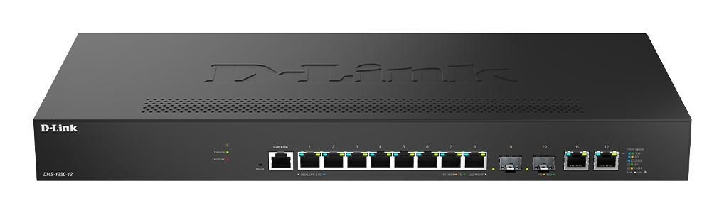 D-Link DMS-1250 DMS-1250-12 10 Ports Manageable Ethernet Switch - Gigabit Ethernet, 10 Gigabit Ethernet, 2.5 Gigabit Ethernet, 5 Gigabit Ethernet - 2.5GBase-T, 10GBase-T, 10GBase-X, 100/1000Base-T, 5GBase-T