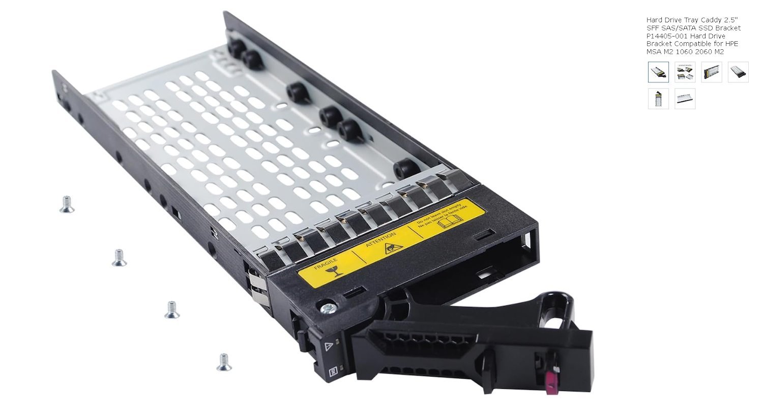 Hard Drive Tray Caddy 2.5" SFF SAS/SATA SSD Bracket - P14405-001