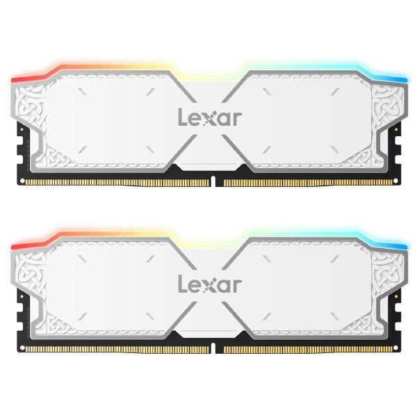 Lexar U-Dimm DDR5 6000 32GB Kit(16Gb*2), CL38, Thor RGB White Dual Pack, Limited Lifetime Warranty