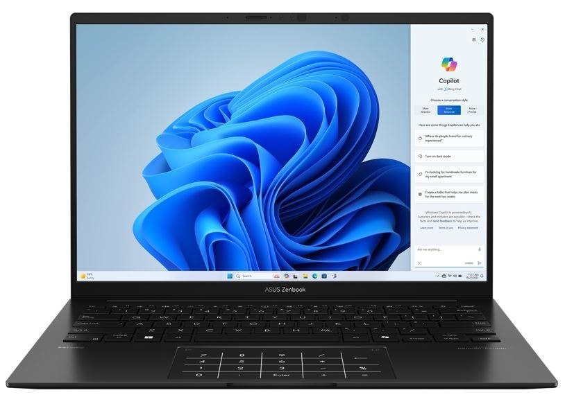 Asus ZenBook 14 14' 3K Oled Amd Ryzen R7-8840HS 16GB DDR5 1TB SSD Windows 11 Home Radeon Graphics ErgoSense KB Touchpad 180° Hinge 1.2KG 1YR