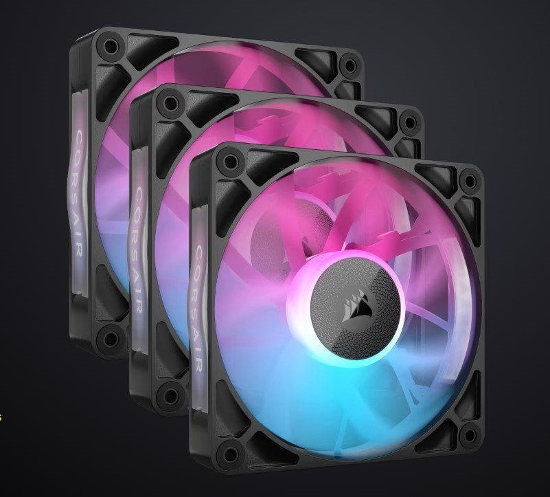 Corsair RX120 RGB Icue Link RX120 RGB 120MM PWM Fan Triple Starter Kit