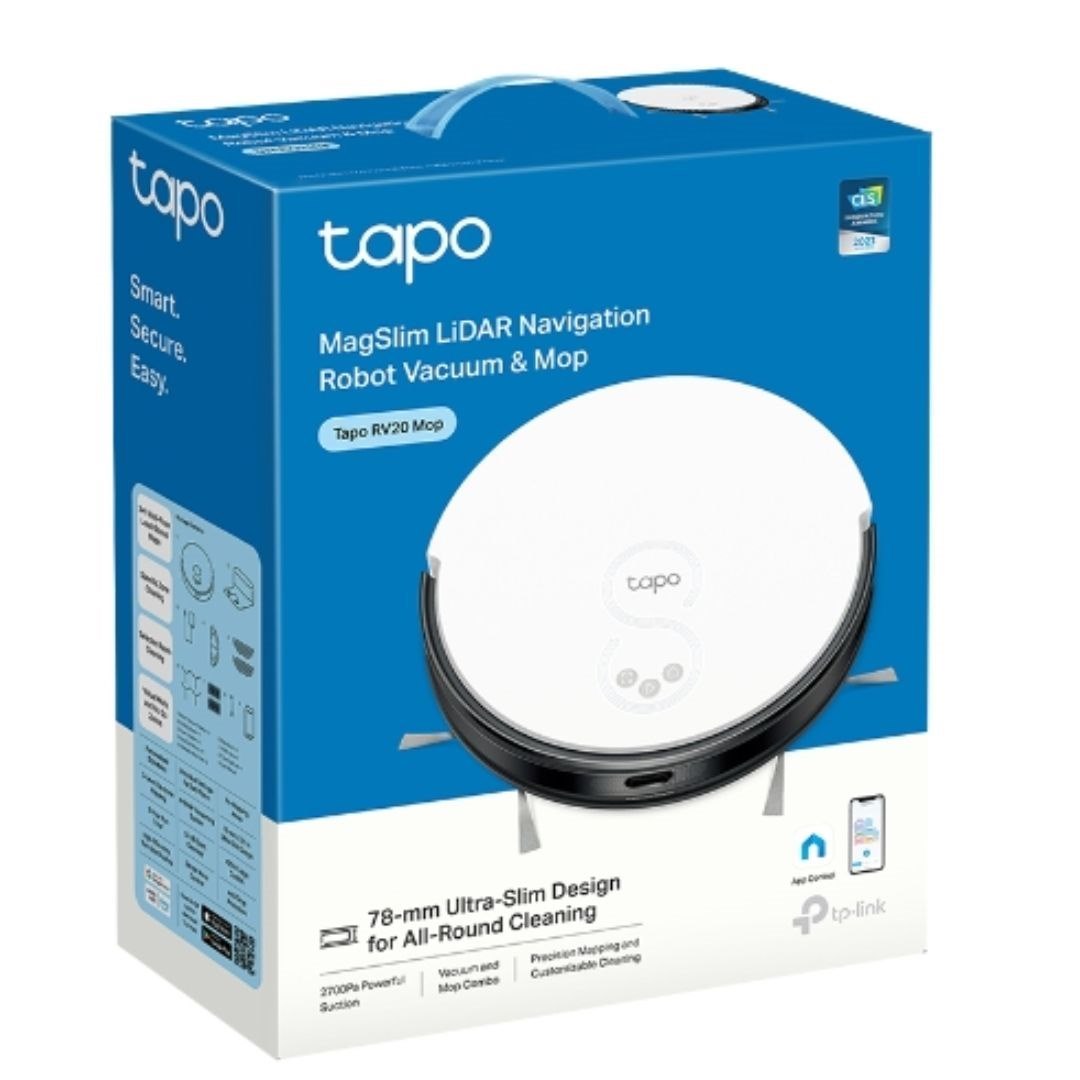 Tp-Link Tapo Robot Vacuum & Mop, Magslim Lidar Navigation, 1YR