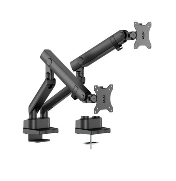 Brateck LDT84-C024-B Dual Screen Slim Heavy-Duty Mechanical Spring Monitor Arm Black (LS)