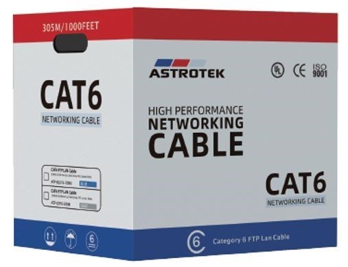 Astrotek Cat6 FTP Cable 305M Roll - Blue Full 0.55MM Copper Solid Wire Ethernet Lan Network 23Awg 0.55Cu Solid 2X4P PVC Jacket