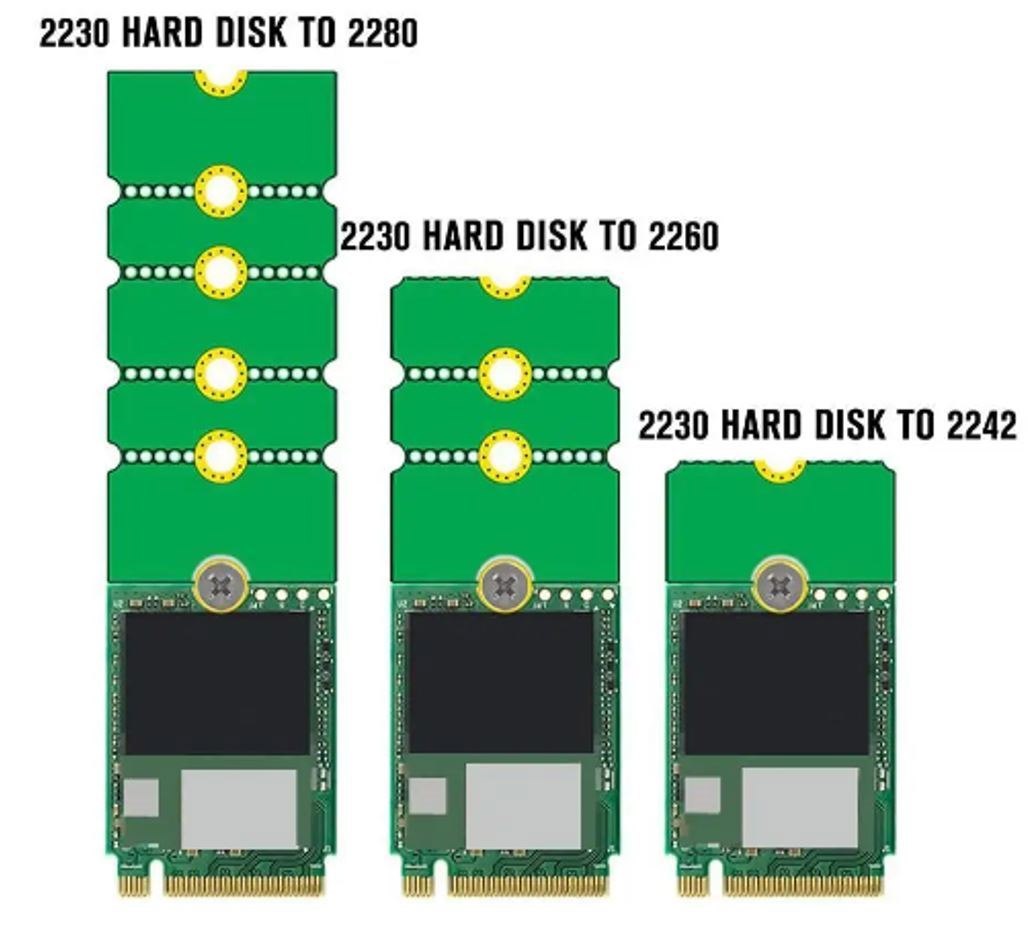 Micron NGFF M.2 SSD Solid State Drive Adapter Converter From 2230 To 2242 2280 Transfer Expansion Bracket Extension Rack Riser Card For Crucial M2400 P310