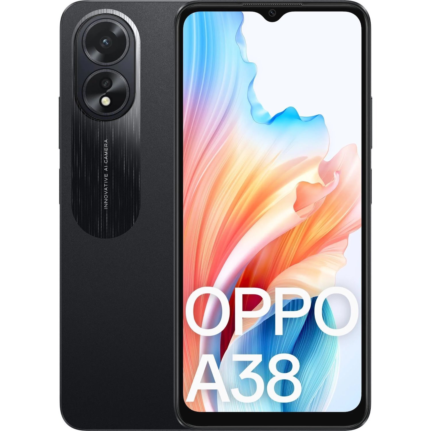 Oppo A38 4G 128GB - Glowing Black (Cph2579au Black)*AU Stock*, 6.56', HD+, 90Hz, 4GB/128GB, 50MP/5MP, Dual Sim, 5000mAh, 2YR