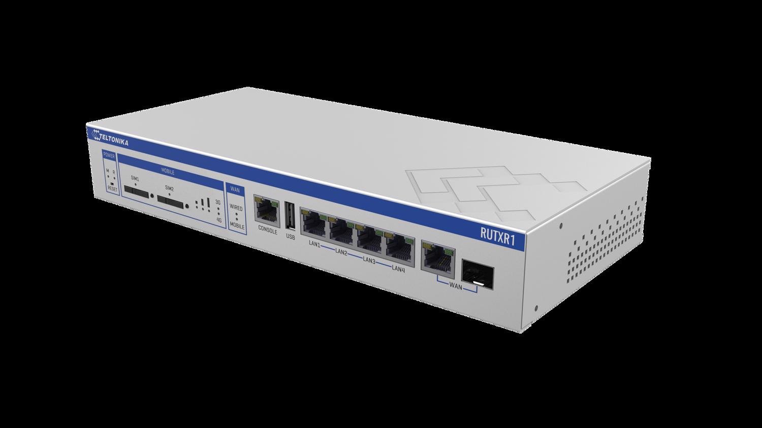 Teltonika Rutxr1 - Enterprise Rack-Mountable Sfp/Lte Router, 5X Gigabit Ethernet Ports, Dual Sim Failover, Redundant Powersupplies