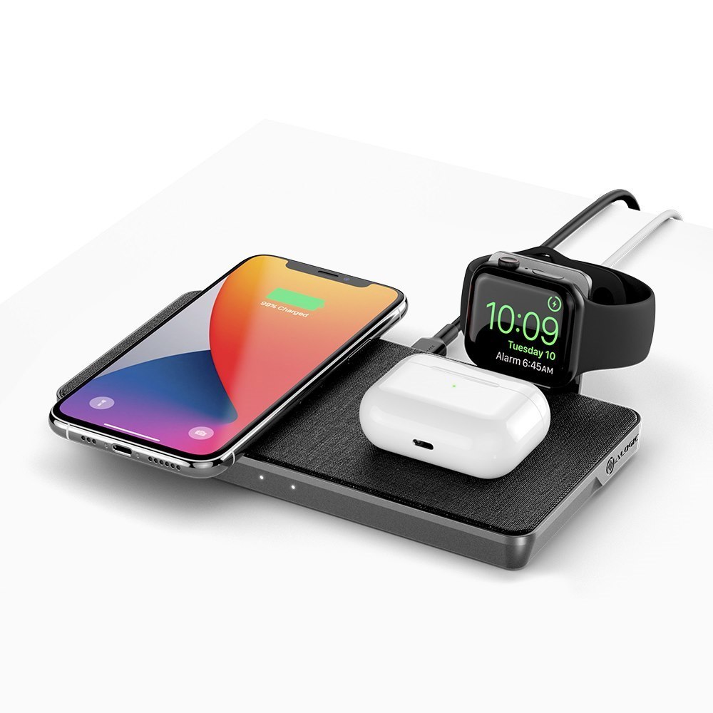 Alogic Ultra Power 3-In-1 Wireless Charging Dock For iPhone And Airpods With Apple Watch Charger Mount