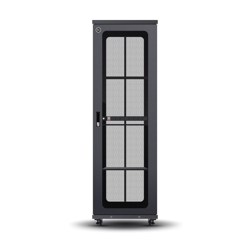 Serveredge 45Ru Fully Assembled Free Standing Server Cabinet - 600W X 800D X 2192H Includes:Lockable Front Glass DoorDual Rear Mesh Doors1 X 8 Way Pdu1 X 4 Way Fan Unit3 X Fixed Shelves: 450MM DepthL-