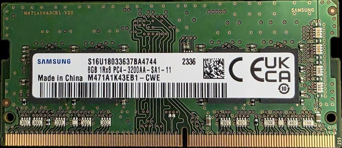 Micron Samsung Oem 8GB (1x8GB) DDR4 Sodimm 3200MHz CL22 1.2V Single Ranked Notebook Laptop Memory Ram ~Ct8g4sfra32a (Ex-Demo)