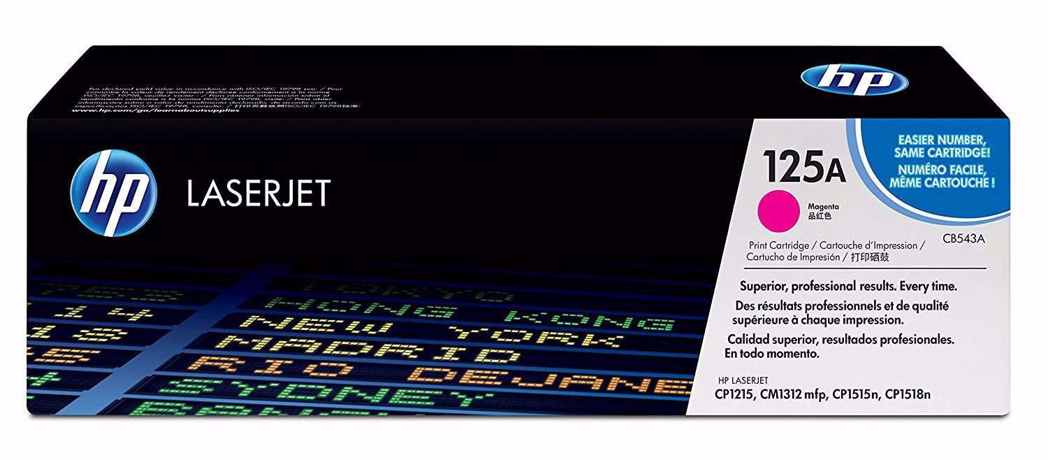 HP 125A (CB543A) Original Standard Yield Laser Toner Cartridge - Single Pack - Magenta - 1 Each