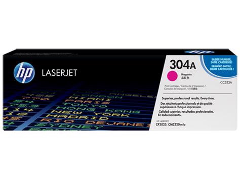 HP 304A (CC533A) Original Laser Toner Cartridge - Single Pack - Magenta - 1 Each