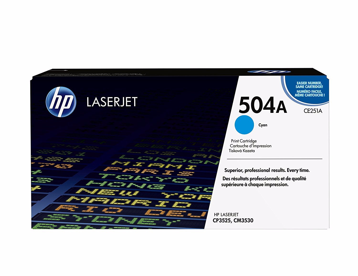 HP 504A (CE251A) Original Standard Yield Laser Toner Cartridge - Single Pack - Cyan - 1 Each