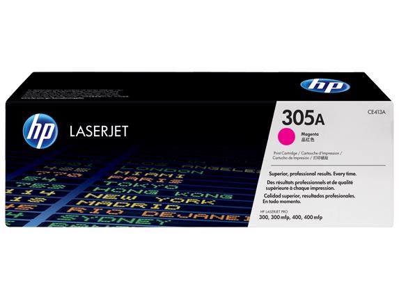 HP 305A (CE413A) Original Standard Yield Laser Toner Cartridge - Single Pack - Magenta - 1 Each