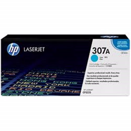 HP 307A (CE741A) Original Laser Toner Cartridge - Single Pack - Cyan - 1 Each