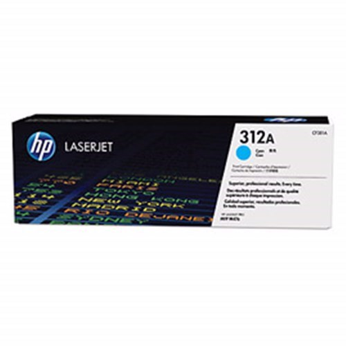 HP 312A (CF381A) Original Laser Toner Cartridge - Single Pack - Cyan - 1 Each