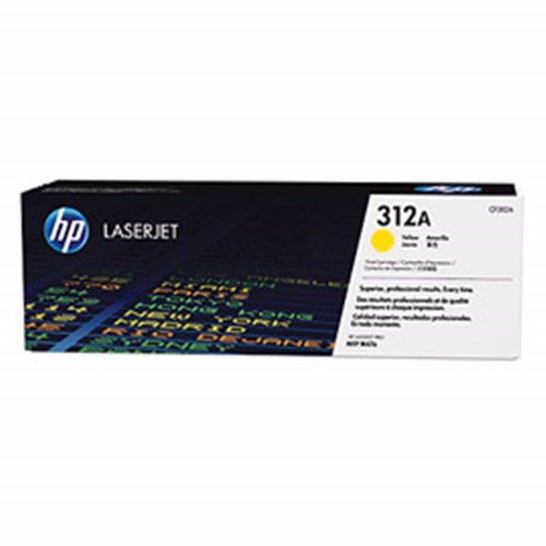 HP 312A (CF382A) Original Laser Toner Cartridge - Single Pack - Yellow - 1 Each