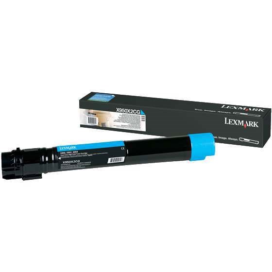 Lexmark X950X2CG Original Laser Toner Cartridge - Cyan - 1 Each