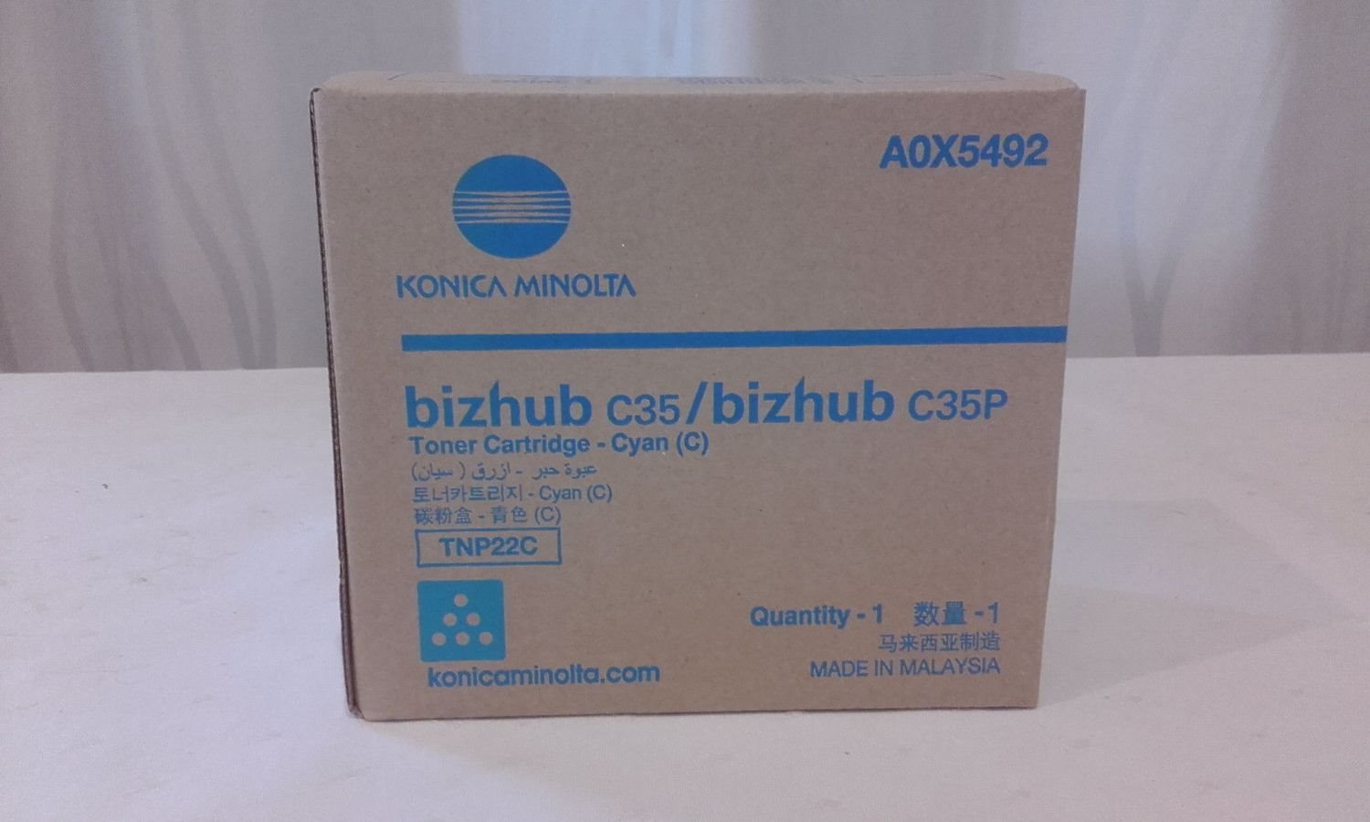 Konica Minolta TNP22C Original Laser Toner Cartridge - Cyan - 1 Pack