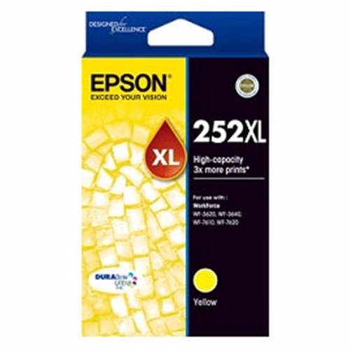 Epson DURABrite Ultra 252XL Original High Yield Inkjet Ink Cartridge - Yellow - 1 Pack