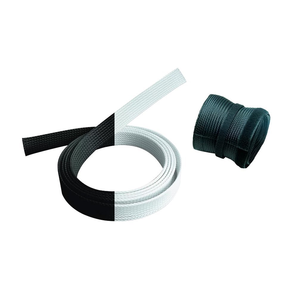 EzyMount Cable Sox Flexible Polyyester Cable Management Sleeves 20MM X 100MM - White