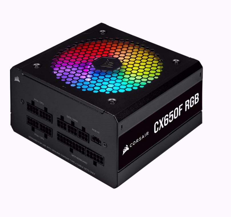 Corsair 650W CX650F RGB, 80+ Bronze, Fully Modular, 120MM Fan, Icue, Black Atx Power Supply, Psu, MS Standby, 5 Years Warranty (LS)