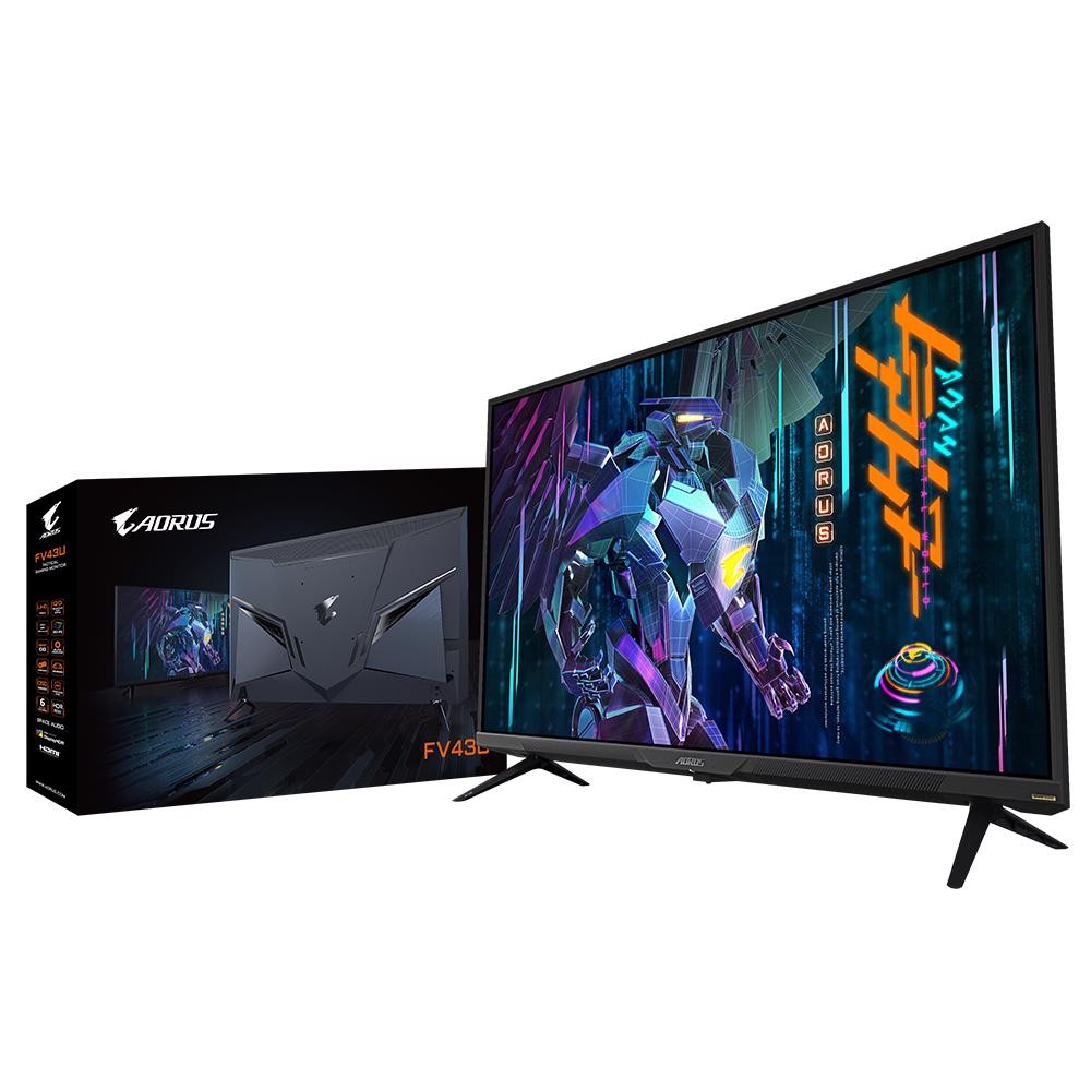 Gigabyte Aorus Fv43u Gaming Monitor, 43' Va Qled, 3840 X 2160, 144Hz, 1MS Response Time, 2X Hdmi 2.1, 1X DisplayPort 1.4, 2X Usb 3.0, 1X Usb-C