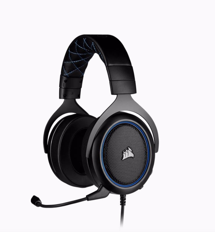 Corsair HS50 Pro Blue Stereo Gaming Headset, 50MM Neodymium Speaker, Optimized Unidirectional Microphone, Discord Certified. Headphone