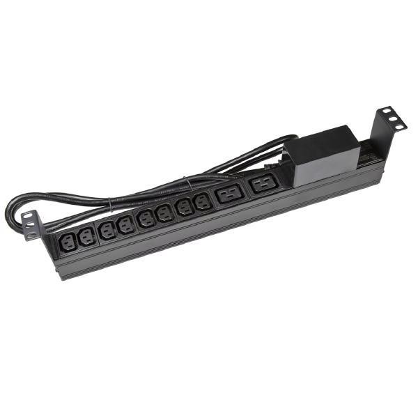 Powershield 10 Way Horizontal Pdu With Iec C20 Input, 8 X Iec C13 Outlets, 2 X Iec C19