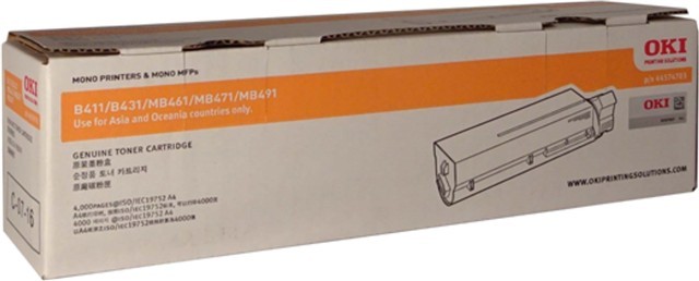 Oki 44574703 Original Laser Toner Cartridge - Black - 1 / Pack