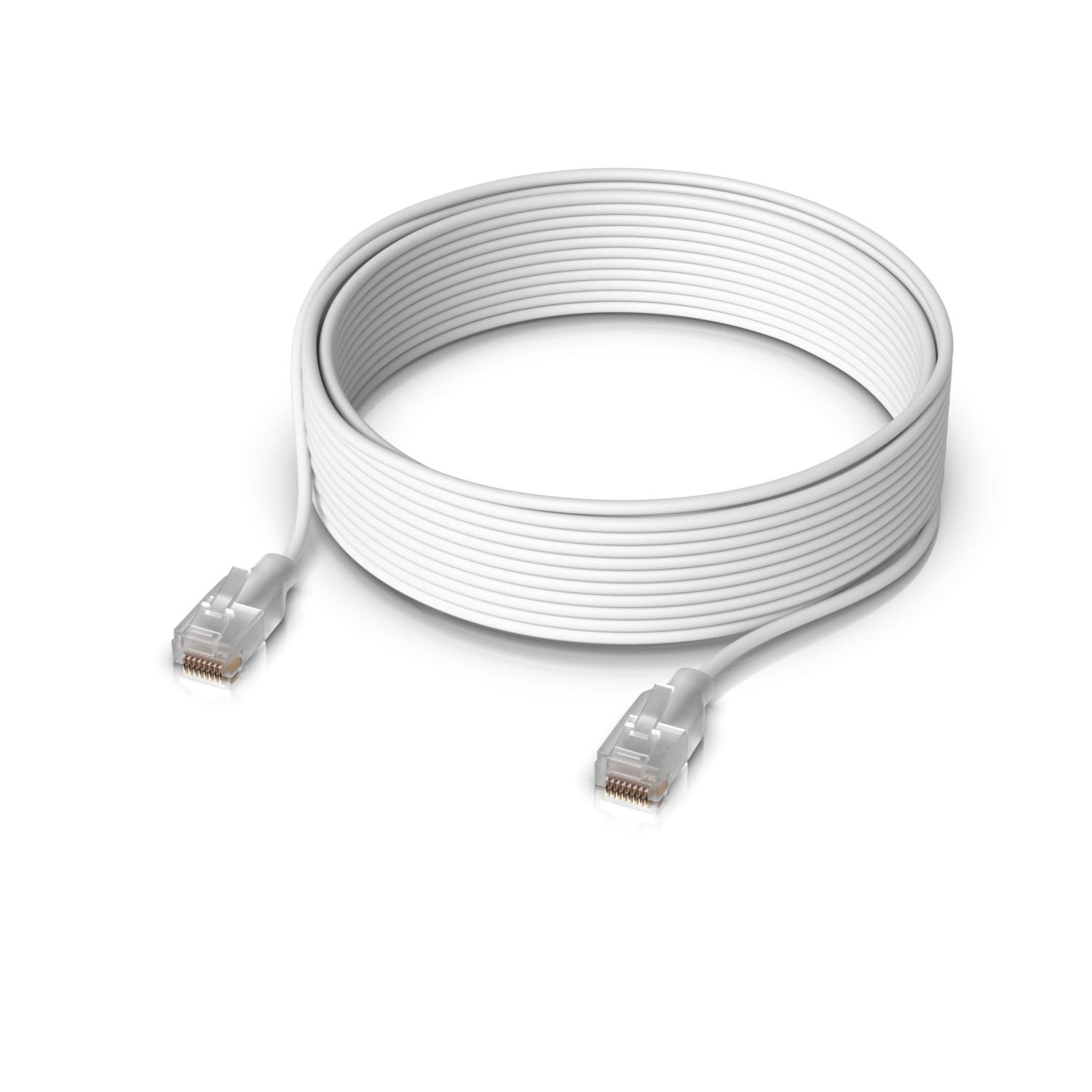 Ubiquiti UniFi Etherlighting Patch Cable, Length 15M, White, Nano-Thin Patch Cable With 10 GbE Support, Designed To Showcase Etherlighting Effects.