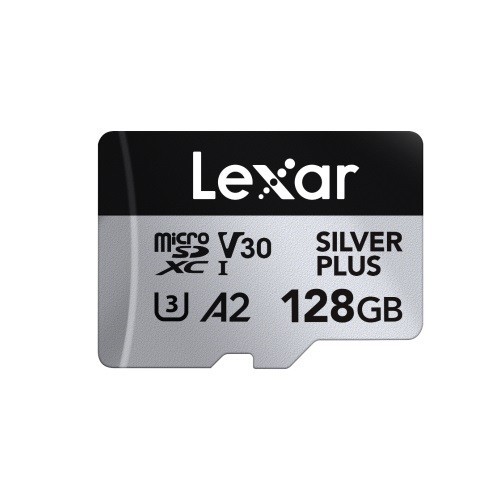Lexar Professional Silver Plus 128GB microSDXC™ Uhs-I Card 128GB- C10, A2, Uhs-I(U3), V30, Up To 205MB/s Read, 150MB/s Write