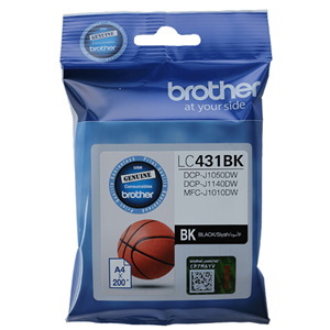 Brother LC431BK Original Inkjet Ink Cartridge - Single Pack - Black - 1 Pack