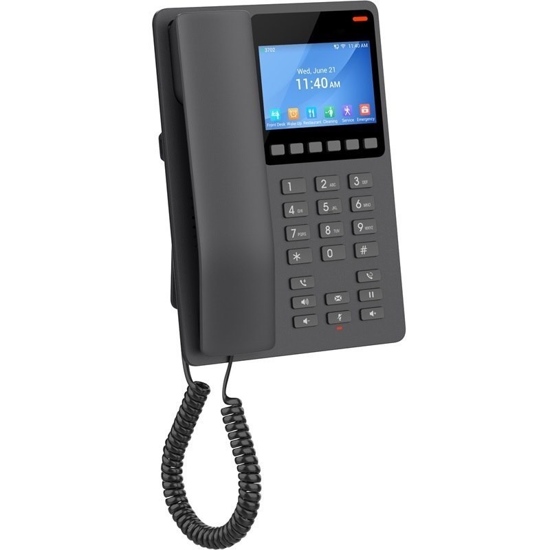 Grandstream GHP631 Desktop Hotel Phone With 3.5' Colour LCD, PoE - Black