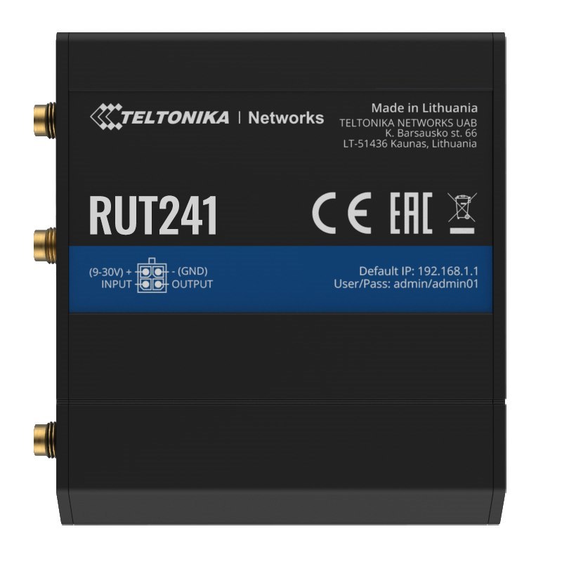 Teltonika Rut241 Industrial 4G/Lte WiFi Cellular Router With Digital Io