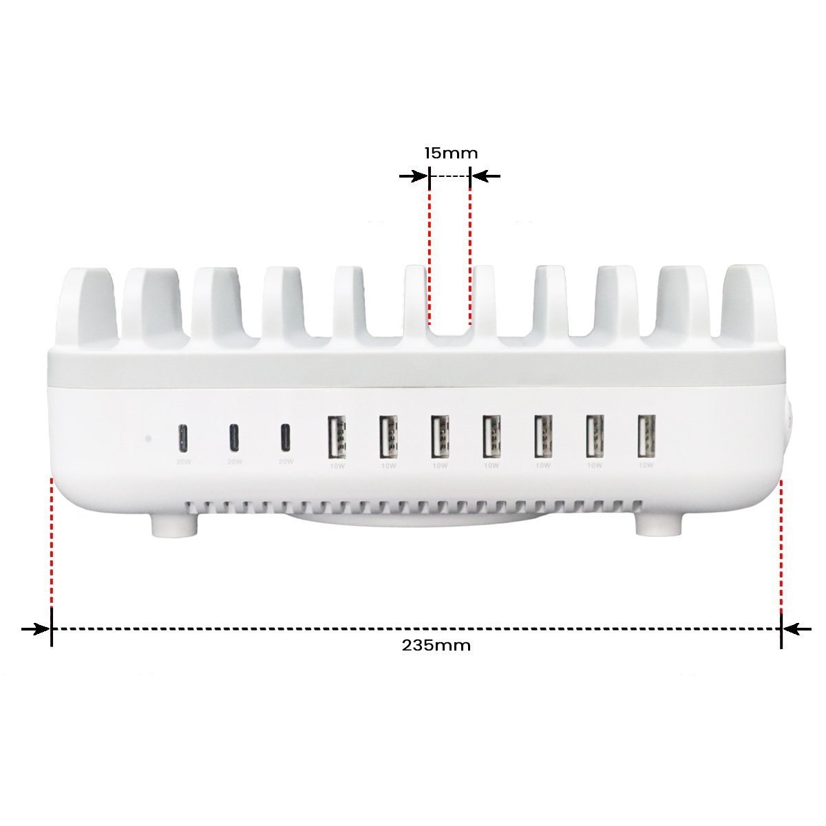 10 Port USB-C & USB-A Charging Station With Built-in Overcharging Protection Comsol