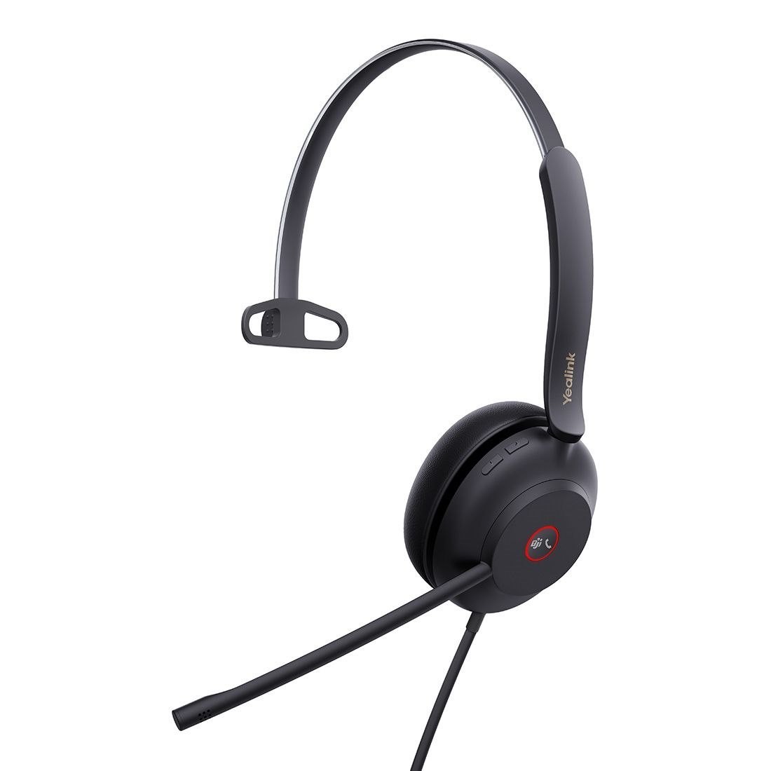 Yealink Uh37 Microsoft Teams Certified Usb Wired Headset, Mono, Usb-C, 35MM Speaker, Busylight, Leather Ear Cushion, HD Audio