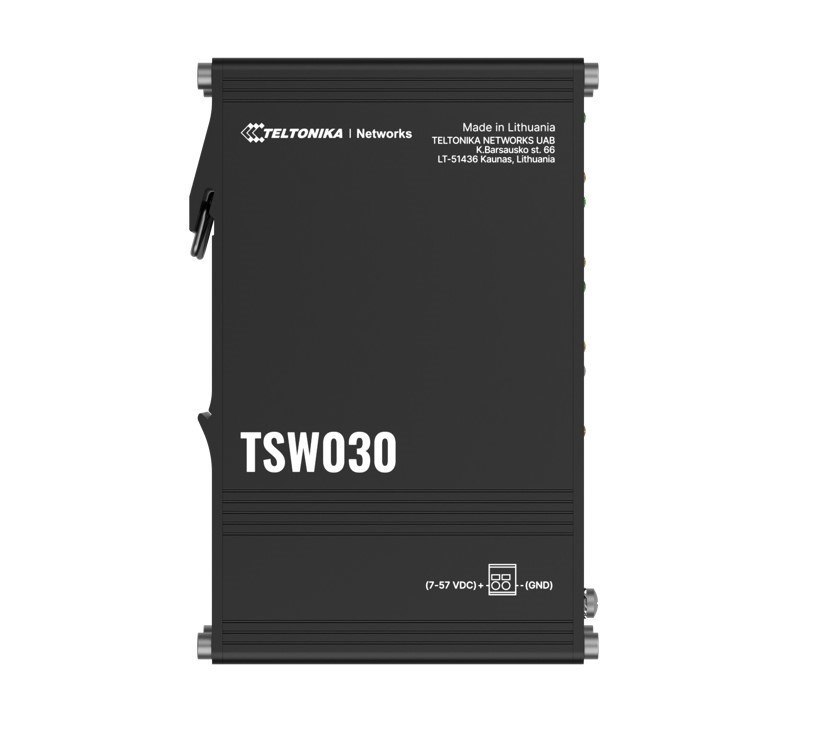 Teltonika TSW030 8-Port Ethernet Switch, 2-Pin Power Input, 10/100 Mbps,Integreated Din Rail (Plug&Play Deployment), Supports Auto Mdi/Mdix Crossover