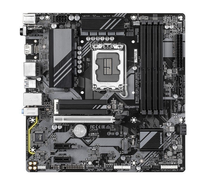 Gigabyte B760M DS3H Wifi6e Gen5 Intel Lga 1700 Matx Motherboard, 4X DDR5 ~256GB, 1X Pci-E X16, 2X M.2, 4X Sata, 5X Usb 3.2, 6X Usb 2.0